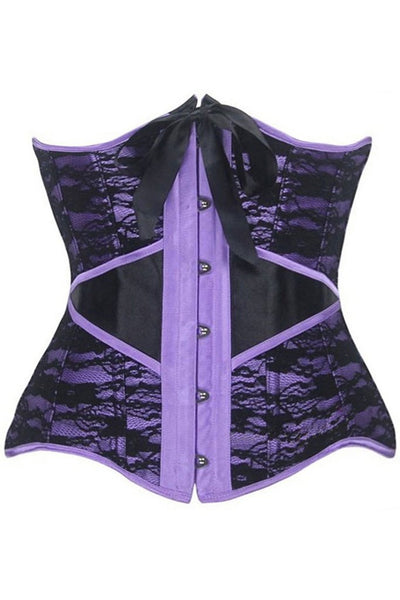 Herzer Purple Satin With Black Underbust Corset