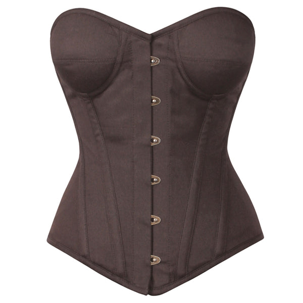 Norton Cotton Brown Overbust Corsets with Cups