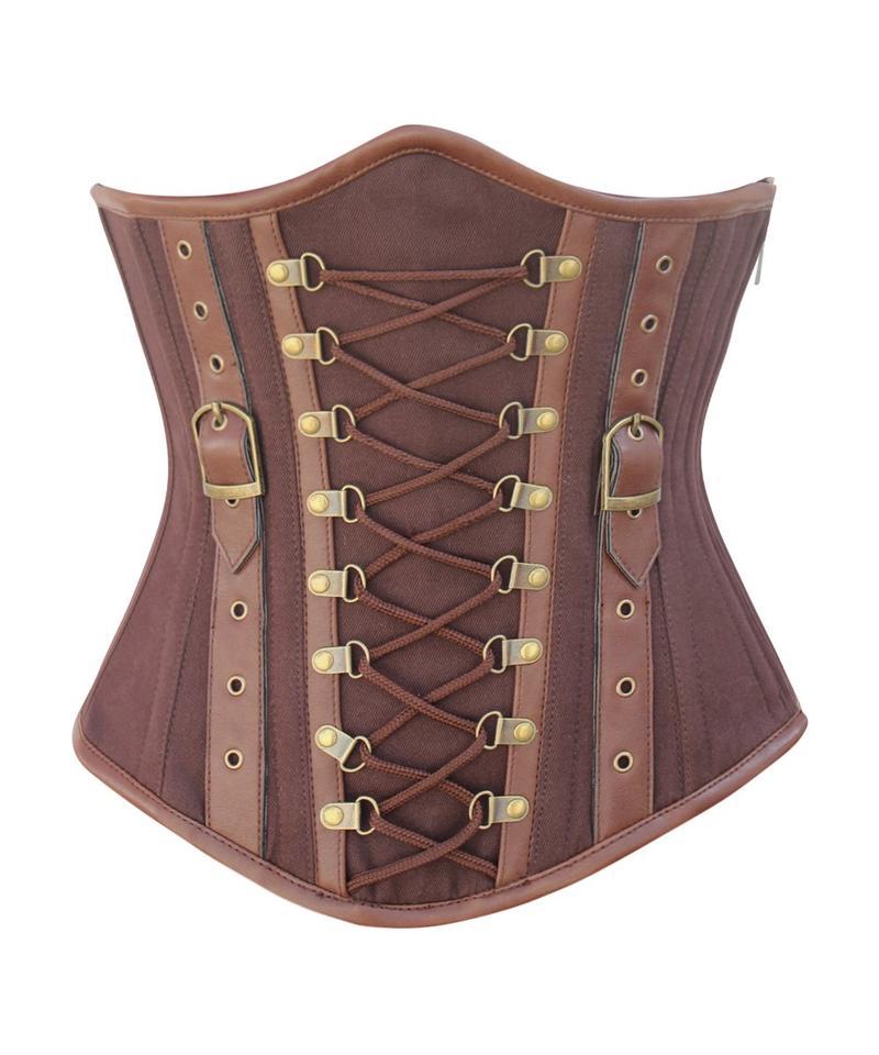 Lange Instant Shape Criss Cross Cotton Steampunk Underbust Corset –  Korsetts Konigin DE