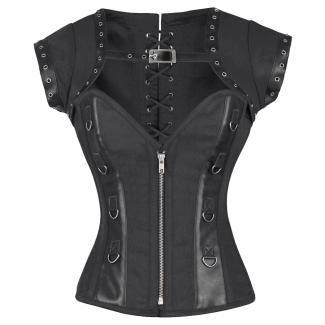 Stokes Black Gothic Cotton Corset with Shrug