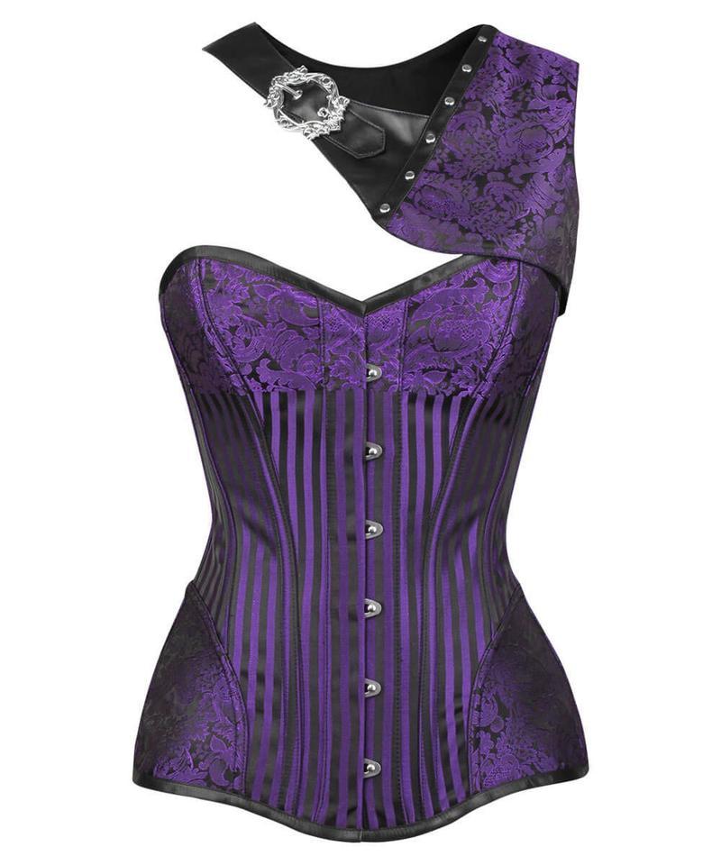 Alyona Purple Brocade Gothic Corset with Bolero – Korsetts Konigin DE