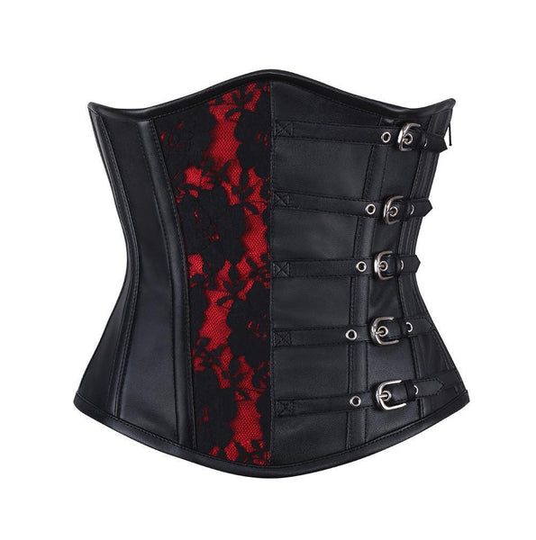 Pitman Faux Leather Gothic Underbust Corset