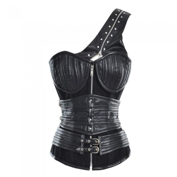 Pearce Black Gothic Corset With Shoulder Strap