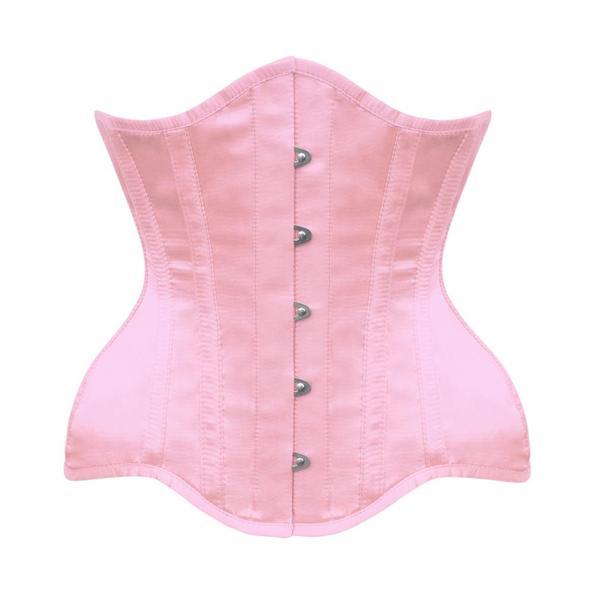 Jenicee Pink Satin Underbust Curvy Corset