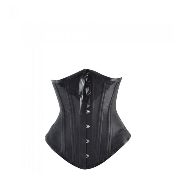 Antione Black Vintage Bow Victorian Underbust Corset