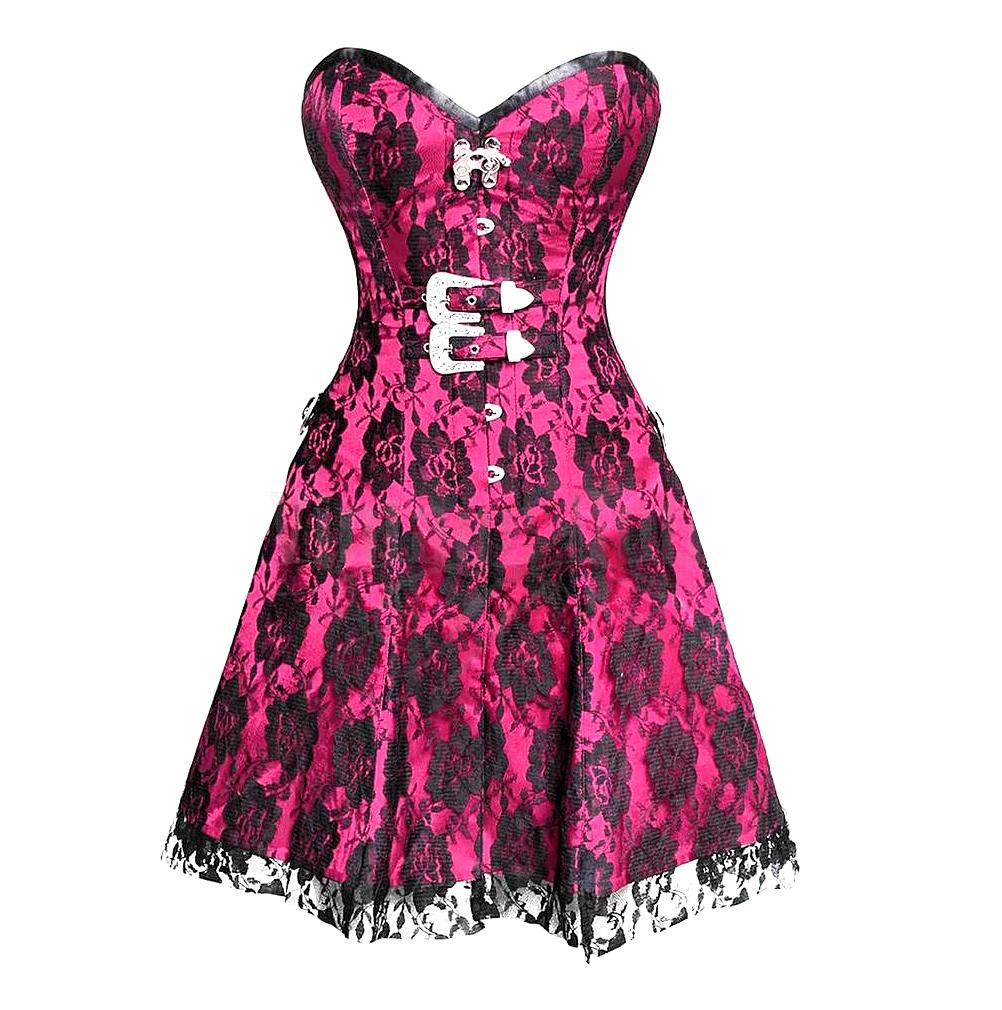 Andre Gothic Net Overlay Corset Dress