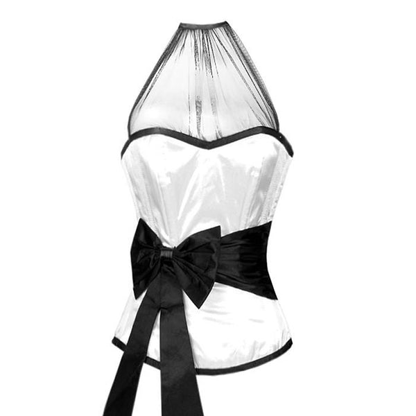 Luiz White Corset With Black Sash Bow