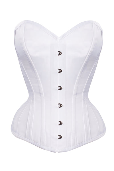 Becker Waist Taming White Overbust Corset With Hip Gores
