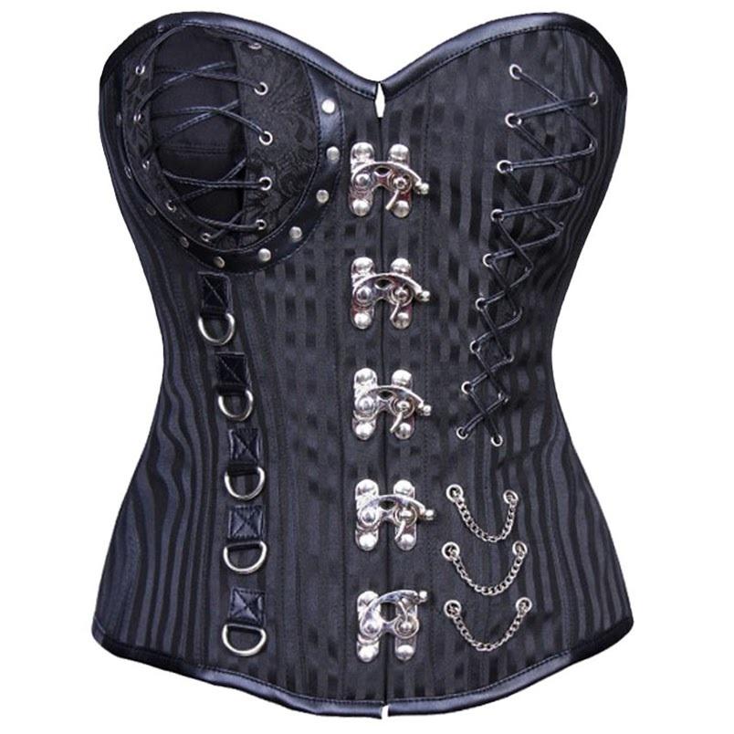 Lozano Gothic Overbust Corset With Buckle Details