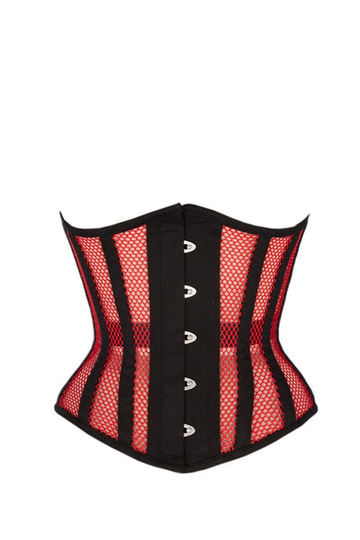 Samuel Black & Red Mesh Underbust Corset - Corsets Queen US-CA