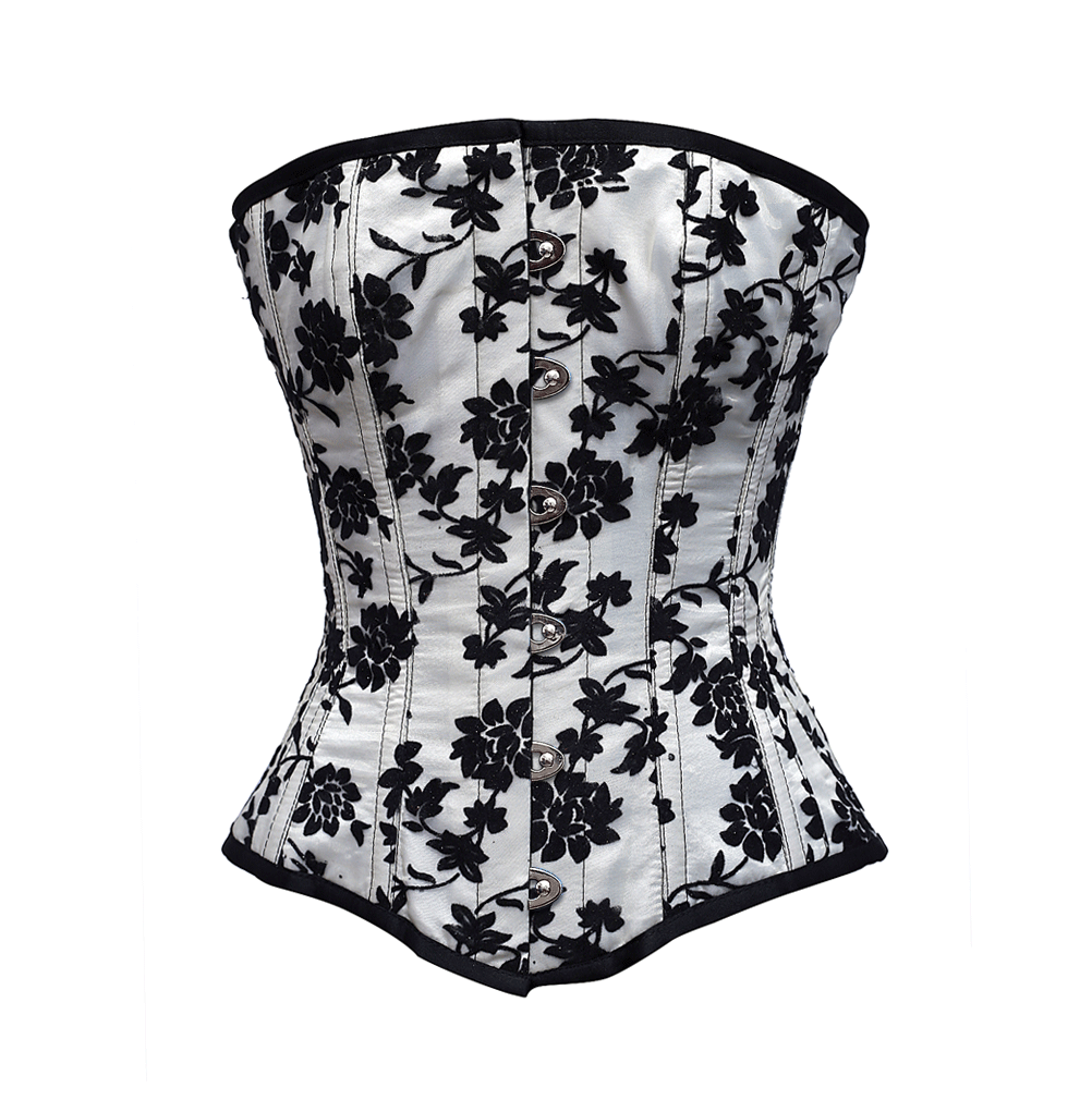 Kessel White Overbust Corset With Tissue Flocking
