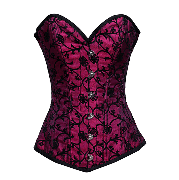 Sonnett Longline Corset In Tissue Flocking