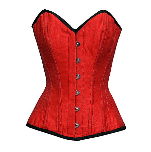 Fabio Steel Bone Red Dupion Overbust Corset