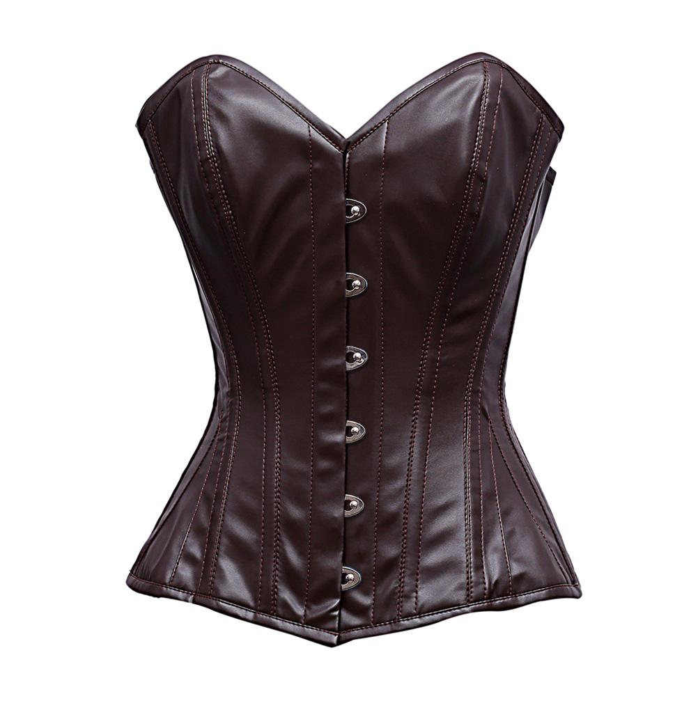 Larson Steel Bone Brown Faux Leather Corset – Korsetts Konigin DE