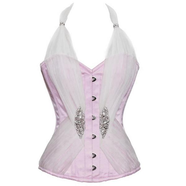 Diop Pink Satin Tied Up In Cupcakes Corset
