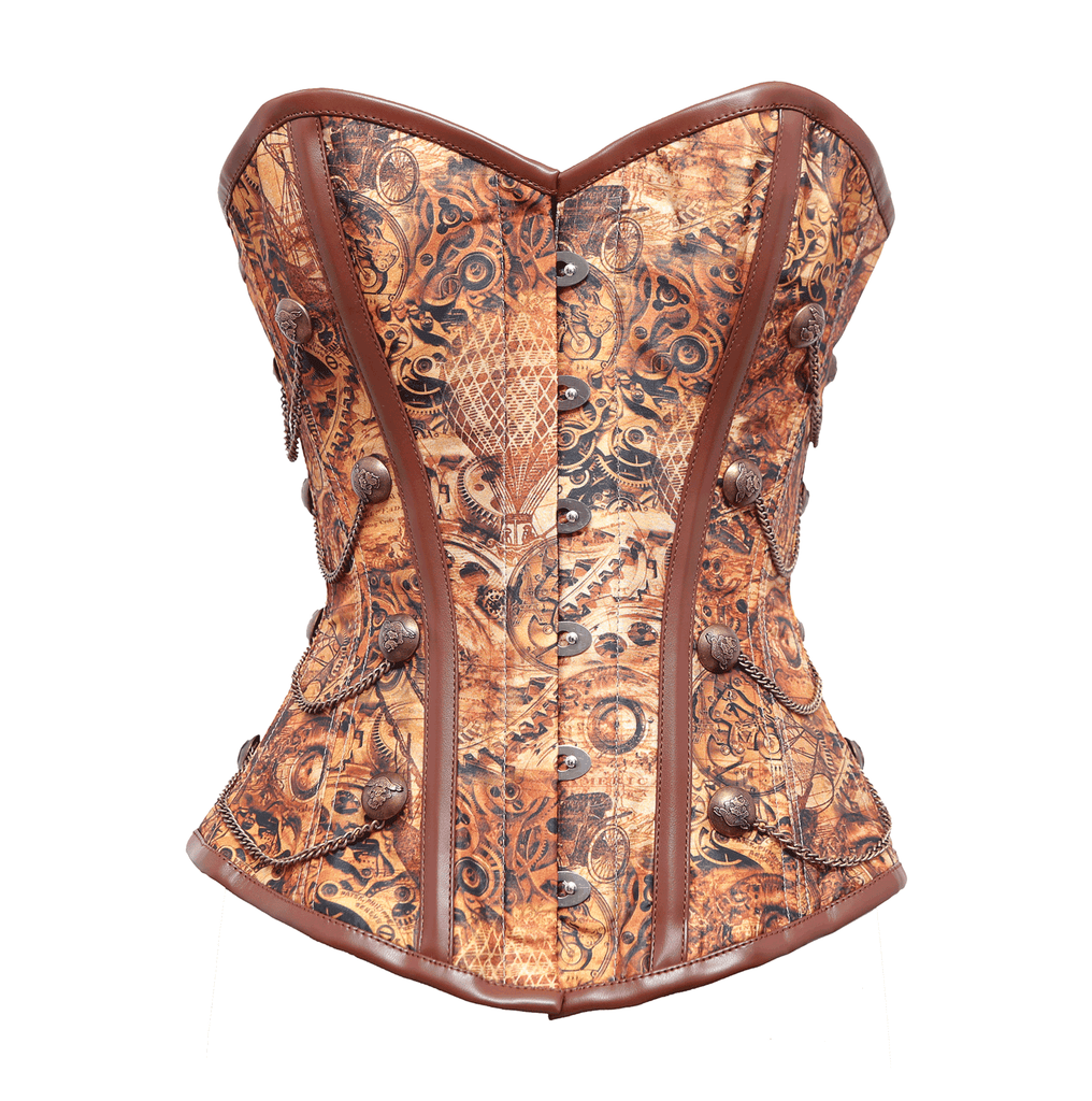 Sulu Steampunk Overbust Corset With Buckle Details