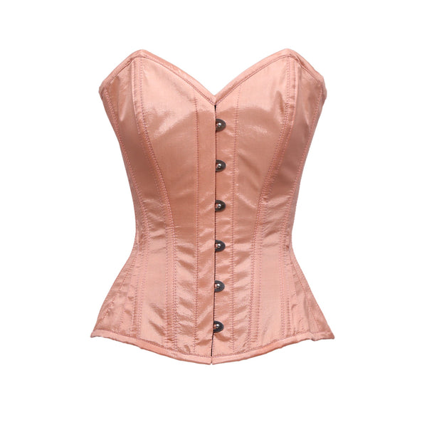 Rajda Peach Taffeta Overbust Corset