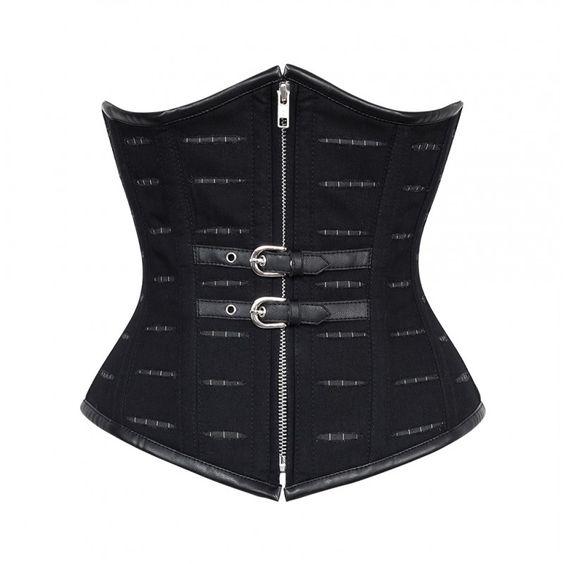 Sherlam Black Cotton Underbust Corset