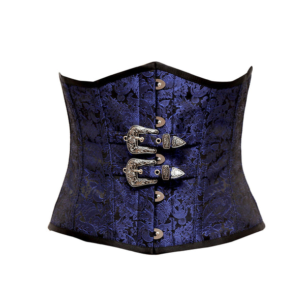 Ubai Blue Brocade Underbust Corset