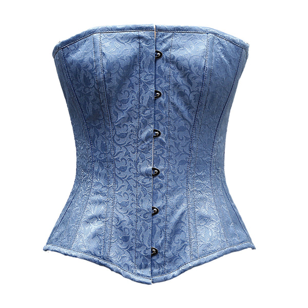 Mooney Blue Satin Brocade Overbust Corset