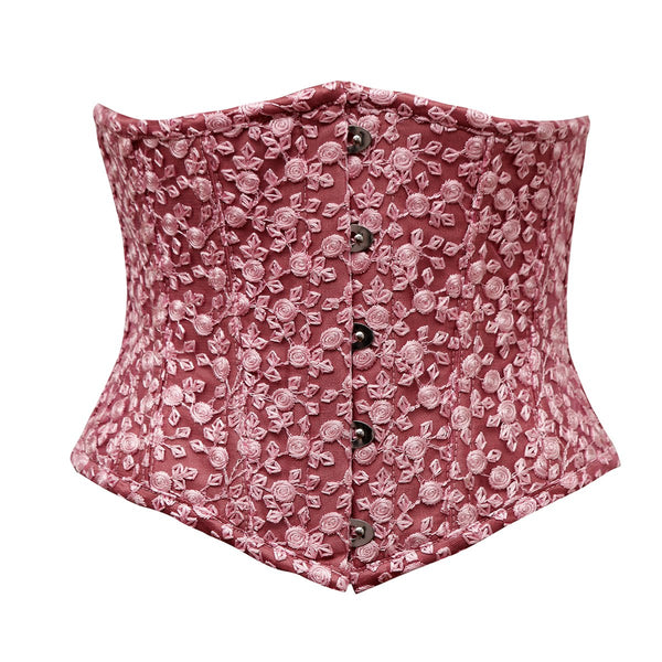 Telles Fuchsia Floral Net Overlay Underbust Corset