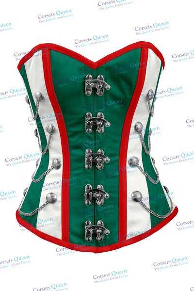 Macray Steel Boned Overbust Christmas Special Corset - Corsets Queen US-CA