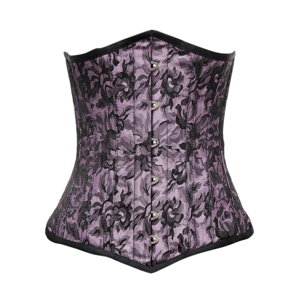 Phyllis Lilac Black Brocade Underbust Corset