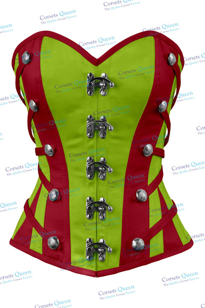 Willa Satin Overbust Corset With Buckles