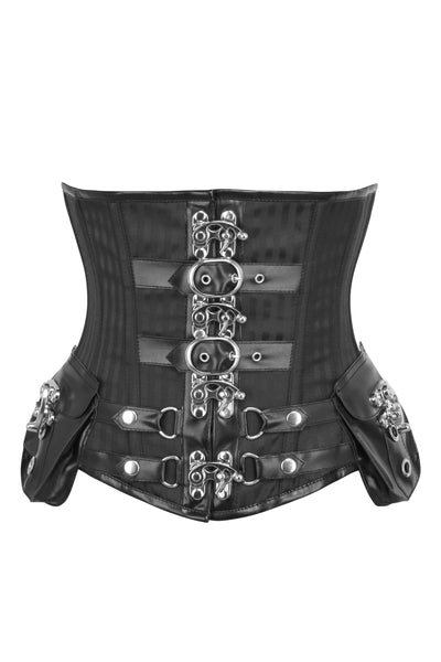 Endler Black Striped Pirate Underbust Corset - Corsets Queen US-CA