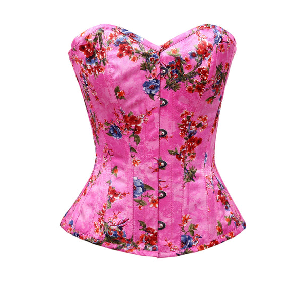 Perrier Floral Print Satin Overbust Corset