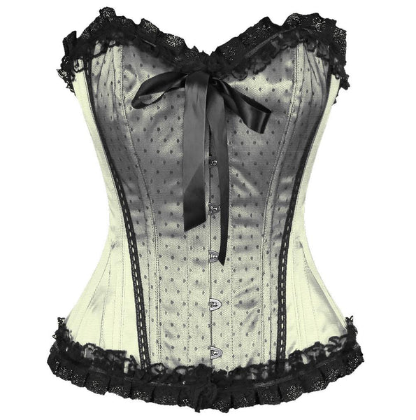Novlene Satin Lace Overlay Burlesque Corset