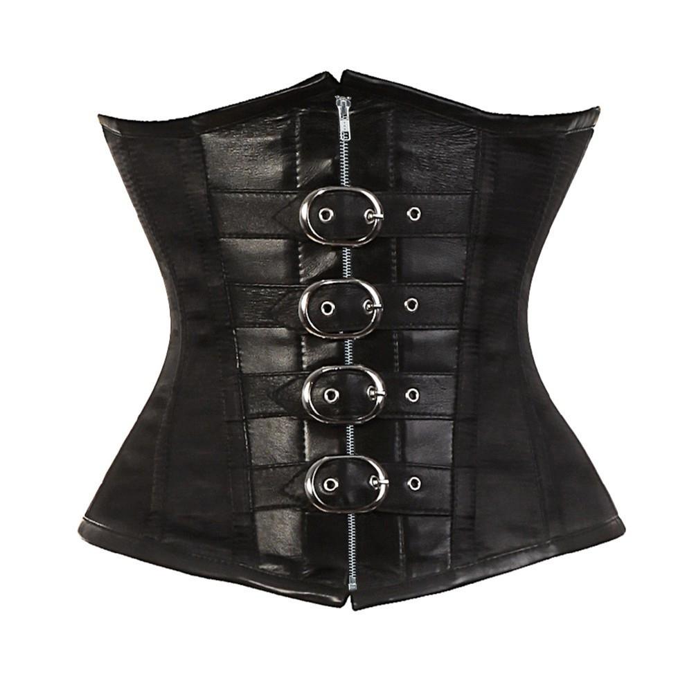 Albiol Steel Bone Brown Sheep Nappa Leather Corset