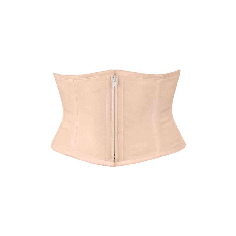 Nadlyn Beige Taffeta Underbust Waist Cincher Corset
