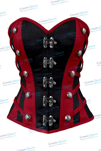 Libie Satin Overbust Corset With Buckles
