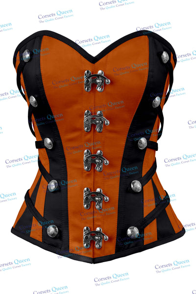 Weavers Satin Overbust Corset With Buckles